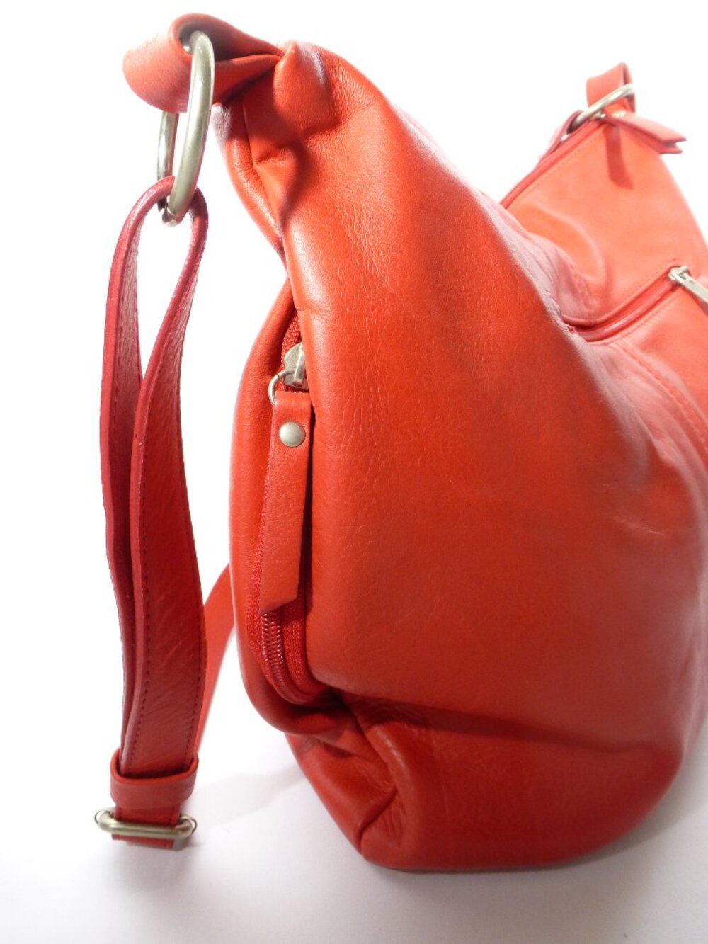 New Florence Leather Market red soft Italian leather handbag